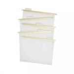 5ct Frosted Poly Hanging File Folder with Gold Rods