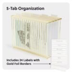 5ct Frosted Poly Hanging File Folder with Gold Rods - Image 5